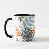 Koel contrast Oranje en groen patroon op zwart Mok (Links)