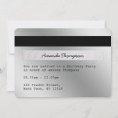 Koel creditcard verjaardagsfeestje kaart (Achterkant)