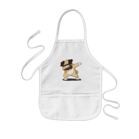 Koel Dabbing Pug met zonnebrillen Kinder Apron Kinder Schort (Voorkant)