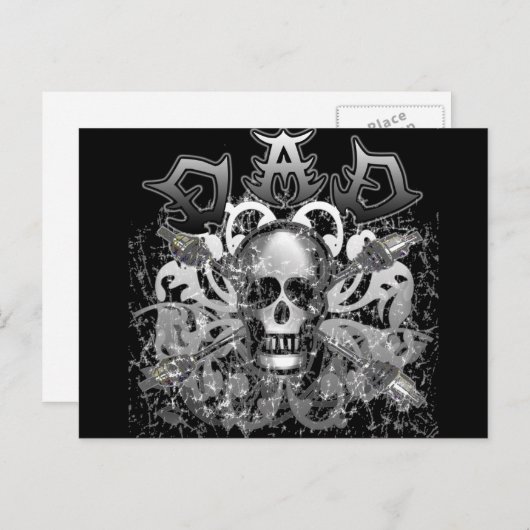 Koel DAD in Tshirts met zware metalen stijl en cad Briefkaart (Voorkant / Achterkant)