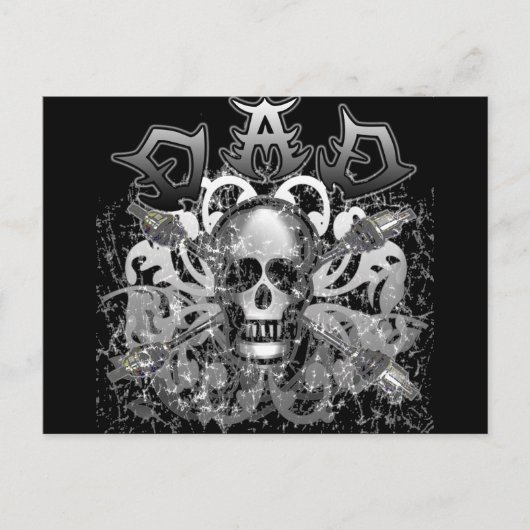Koel DAD in Tshirts met zware metalen stijl en cad Briefkaart (Voorkant)