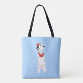 Koel Dalmatian met rood Pet en sjaal Tote Bag (Achterkant)