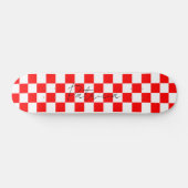Koel dambord patroon rood persoonlijk skateboard (Horizontaal)