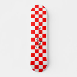 Koel dambord patroon rood persoonlijk skateboard