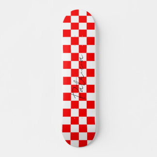 Koel dambord patroon rood persoonlijk skateboard