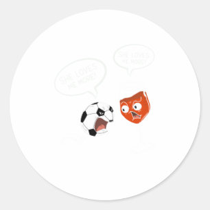 Koel dat ze van me houdt, Voetbal en grappige drin Ronde Sticker