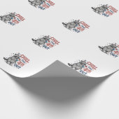 Koel de 4e uit wasbeer patriottisch shirt ontwerp  cadeaupapier (Hoek)