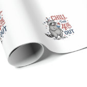 Koel de 4e uit wasbeer patriottisch shirt ontwerp  cadeaupapier (Rol Hoek)