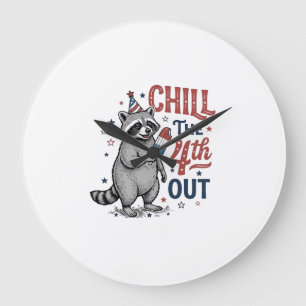 Koel de 4e uit wasbeer patriottisch shirt ontwerp  grote klok