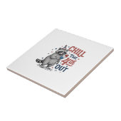 Koel de 4e uit wasbeer patriottisch shirt ontwerp  tegeltje (Zijkant)