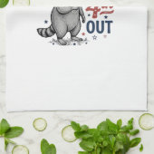 Koel de 4e uit wasbeer patriottisch shirt ontwerp theedoek (Gevouwen)