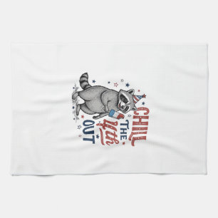 Koel de 4e uit wasbeer patriottisch shirt ontwerp  theedoek