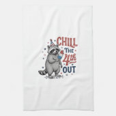 Koel de 4e uit wasbeer patriottisch shirt ontwerp theedoek (Verticaal)