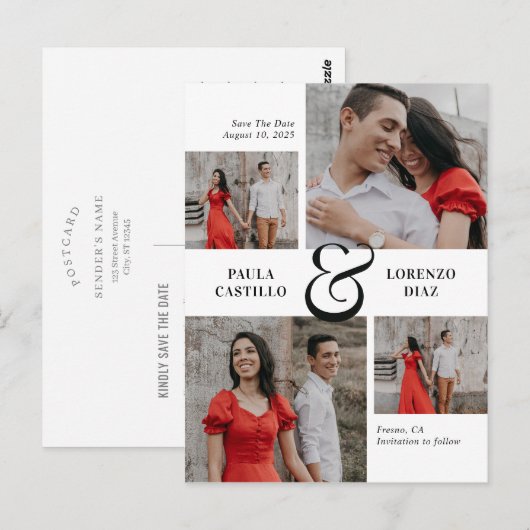 Koel de Aangepaste Kleur van Ampersand sparen het  Briefkaart (Voorkant / Achterkant)