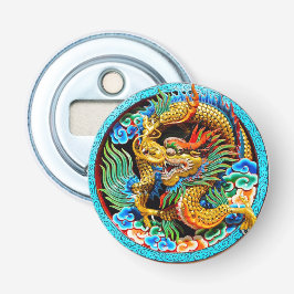 Koel de chinese kleurrijke drakenbloem button flesopener