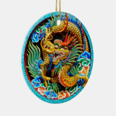 Koel de chinese kleurrijke drakenbloem keramisch ornament (Rechts)