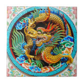 Koel de chinese kleurrijke drakenbloem tegeltje (Voorkant)