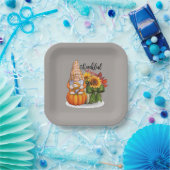 Koel de dankbare Thanksgiving gnoom Papieren Bordje (Feest)
