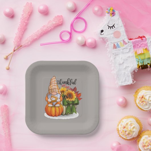 Koel de dankbare Thanksgiving gnoom Papieren Bordje (Feest)