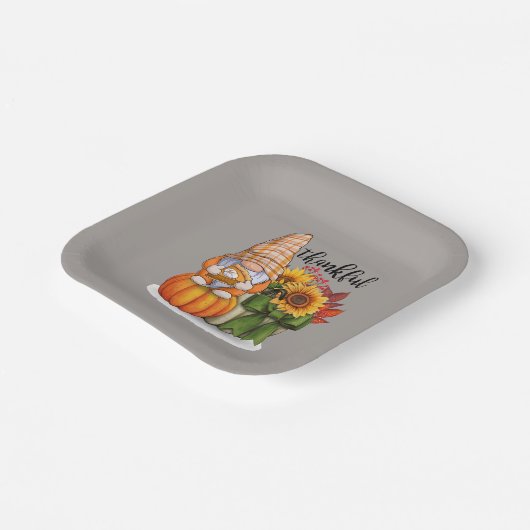 Koel de dankbare Thanksgiving gnoom Papieren Bordje (Gebogen)