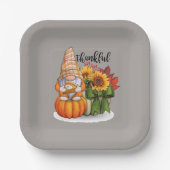 Koel de dankbare Thanksgiving gnoom Papieren Bordje (Voorkant)