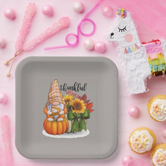 Koel de dankbare Thanksgiving gnoom Papieren Bordje (Feest)
