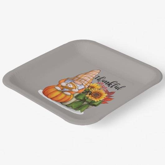 Koel de dankbare Thanksgiving gnoom Papieren Bordje (Gebogen)