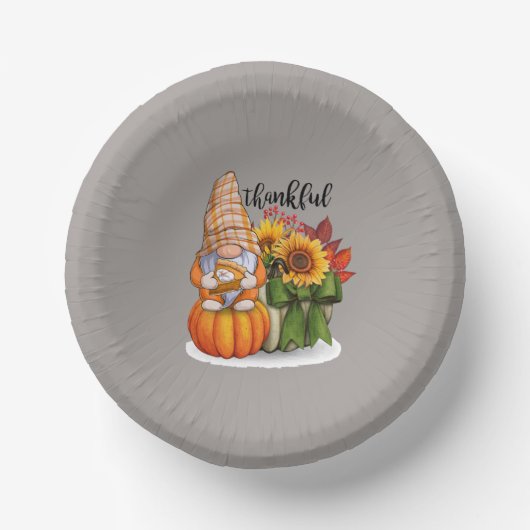Koel de dankbare Thanksgiving gnoom Papieren Kommen (Voorkant)