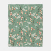 Koel de groene Trendy achtergrond floral voor haar Fleece Deken (Voorkant)