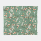 Koel de groene Trendy achtergrond floral voor haar Fleece Deken (Voorkant (Horizontaal))