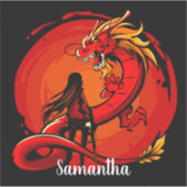 Koel de Japanse rode draak Sticker (Voorkant)