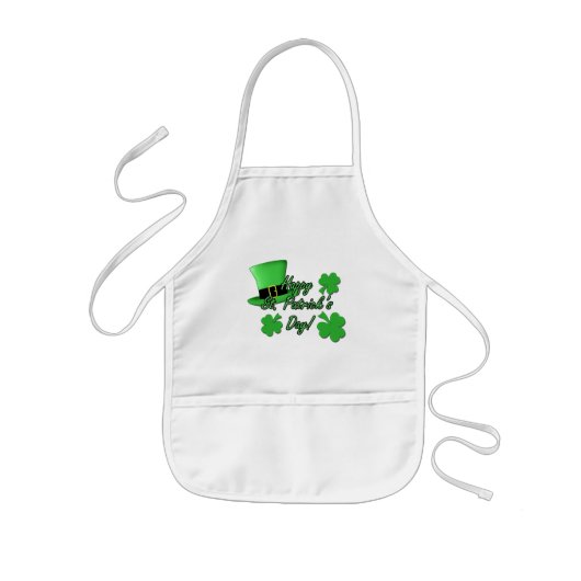 Koel de leuke groene top die Shamrocks St. Patrick Kinder Schort (Voorkant)