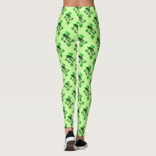 Koel de leuke groene top die Shamrocks St. Patrick Leggings (Achterkant)