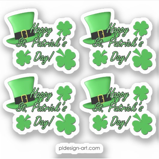 Koel de leuke groene top die Shamrocks St. Patrick Sticker (Voorkant)