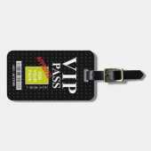 Koel de leuke zwarte en witte aanpasbare VIP-pas.. Bagagelabel (Voorkant horizontaal)