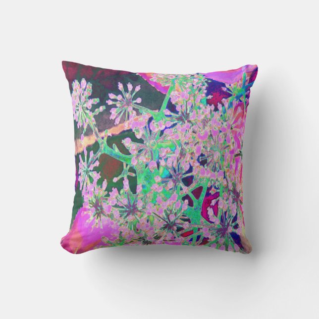 Koel de Natuur van de Abstracte Retro in Roze en L Kussen (Voorkant)