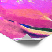 Koel de Natuur van de Abstracte Retro in Roze en L Poster (Hoek)