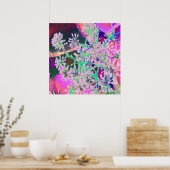 Koel de Natuur van de Abstracte Retro in Roze en L Poster (Keuken)
