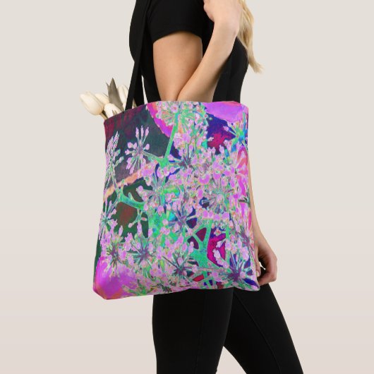 Koel de Natuur van de Abstracte Retro in Roze en L Tote Bag (Dichtbij)