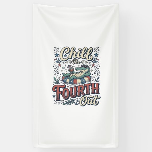 Koel de vierde krokodil patriottisch shirt Des Spandoek (Verticaal)
