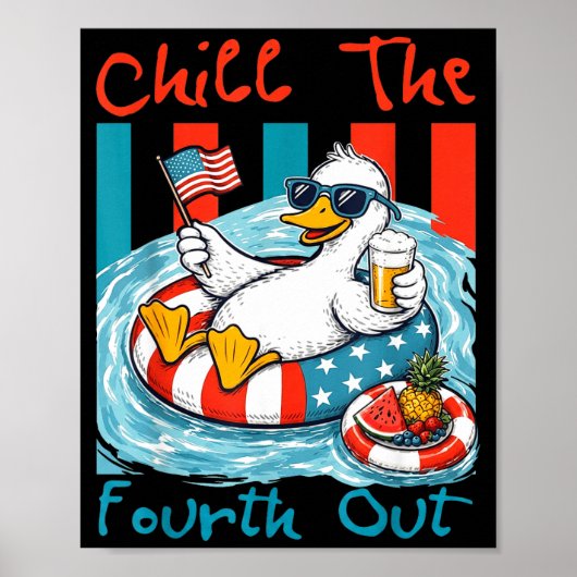 Koel de vierde patriottische eend onafhankelijkhei poster (Voorkant)