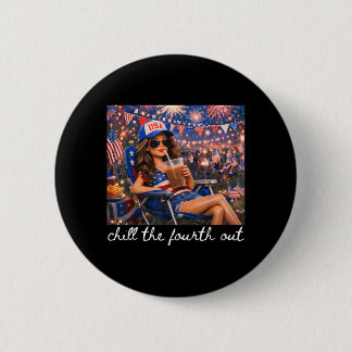 Koel de vierde uit 4 juli Amerikaanse meisje Ronde Button 5,7 Cm