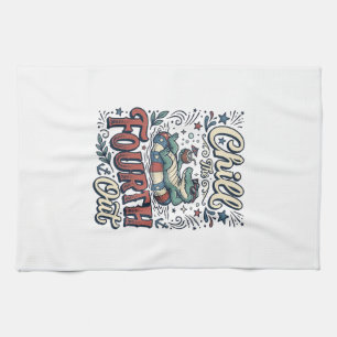 Koel de vierde uit Alligator Patriottisch T-shirt  Theedoek