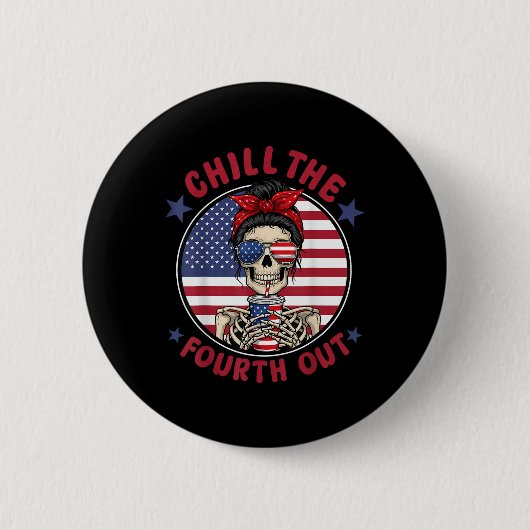 Koel de vierde uit grappig skelet 4 juli Pa Ronde Button 5,7 Cm (Voorkant)