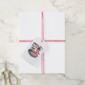 Koel de vierde uit, grappige 4 juli flamingo cadeaulabel (Met Touw)