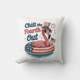 Koel de vierde uit grappige 4 juli flamingo kussen