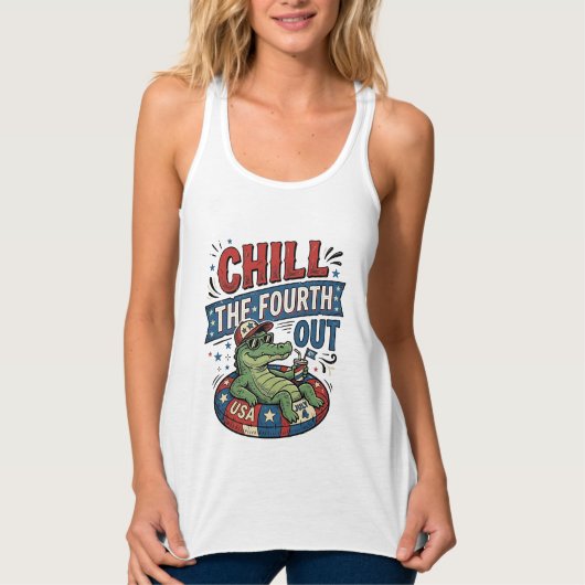 Koel de vierde uit grappige alligator zomer shirt (Voorkant)