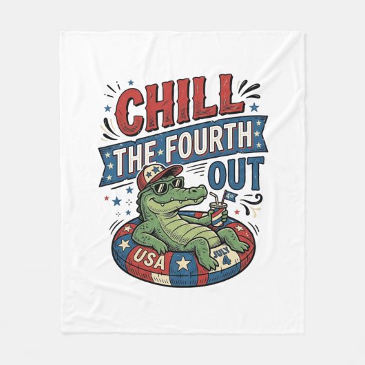 Koel de vierde uit grappige alligator zomer shirt fleece deken (Voorkant)