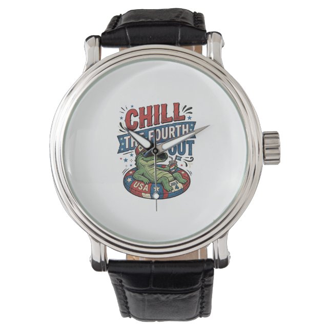 Koel de vierde uit grappige alligator zomer shirt horloge (Voorkant)