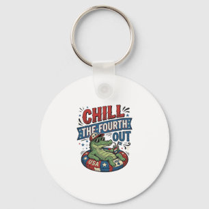 Koel de vierde uit, grappige alligator zomer shirt sleutelhanger